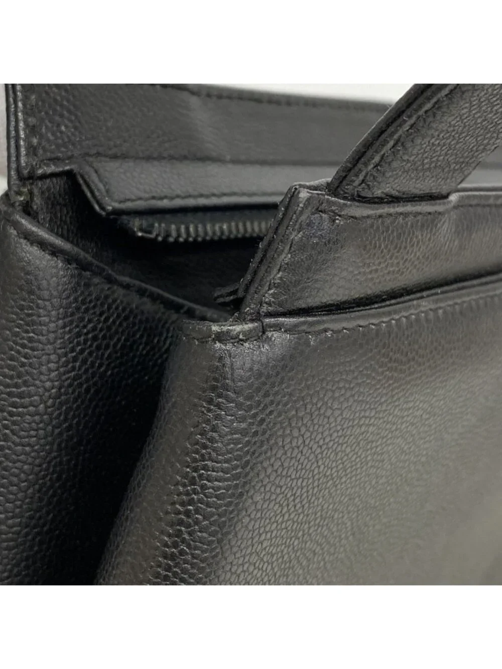 Chanel Handbag Caviar Leather Black Cles Dies
